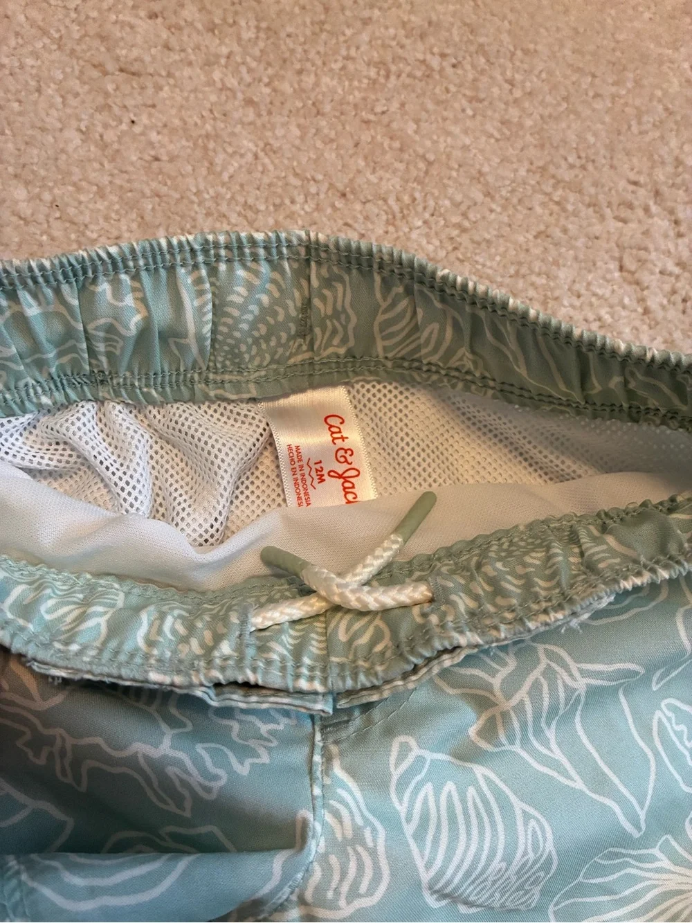 Cat & Jack Aqua Shell-Print Swim Shorts